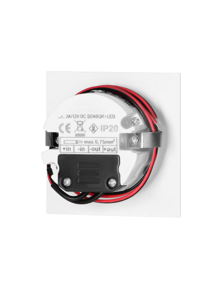 DRACO LED NEW 1,5W, oprawa schodowa podtynkowa, 12VDC, 30lm, 6000K, biała, czujnik ruchu i zmierzchu