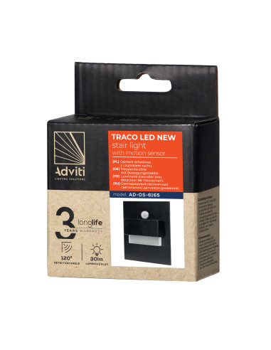 TRACO LED 1,5W, oprawa schodowa podtynkowa,...