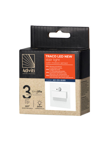 TRACO LED 1,5W, oprawa schodowa podtynkowa,...