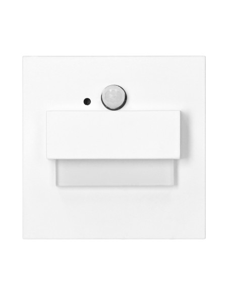 TRACO LED 1,5W, oprawa schodowa podtynkowa, 12VDC, 30lm, 6000K, biała, czujnik ruchu i zmierzchu