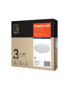 ZONDA LED 12W, plafon z czujnikiem ruchu, 800lm, IP20,... 2
