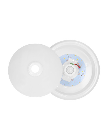 ZONDA LED 12W, plafon z czujnikiem ruchu, 800lm, IP20, 4000K, poliwęglan mleczny, biały