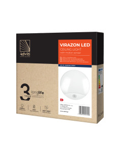 VIRAZON LED 15W, plafon z czujnikiem ruchu, 1050lm, IP44,... 2