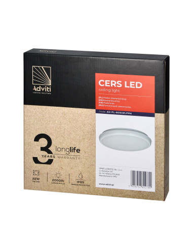 CERS LED 22W, plafon oświetleniowy, 2000lm,...