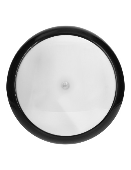 KOKO oprawa LED z czujnikiem ruchu PIR, 12W, 3000K, 1100lm, czarna-polipropylen, klosz matowy-poliwęglan, IP44, IK10