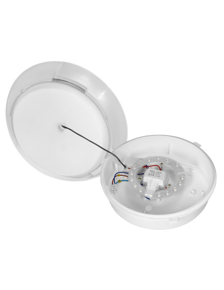 KOKO oprawa LED z czujnikiem ruchu PIR, 12W, 3000K, 1100lm, biała-polipropylen, klosz matowy-poliwęglan, IP44, IK10