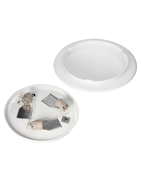 LUBA oprawa 3xE27, moc max. 3x60W, biała-stal, klosz matowy-szkło, IP44