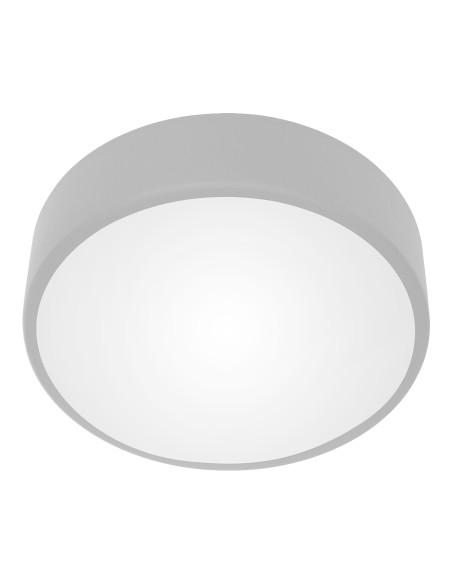 OVO plafon 2xE27, 2x24W, szara stal, klosz szklany matowy, IP20, Ø 300