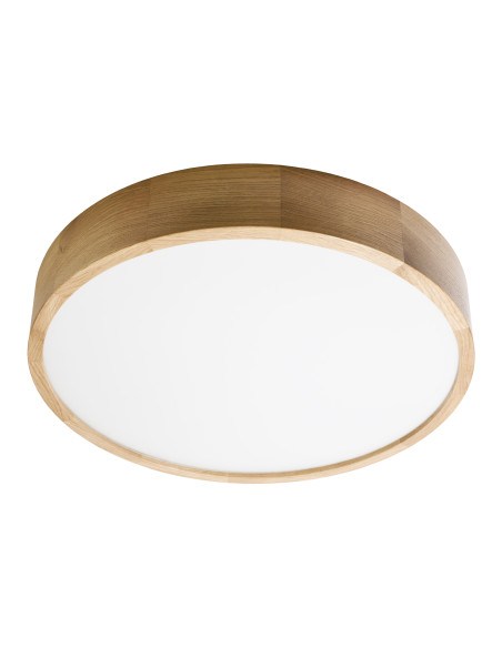 OVO plafon 4xE27, 4x24W, dębowy, klosz szklany matowy, IP20, Ø 475