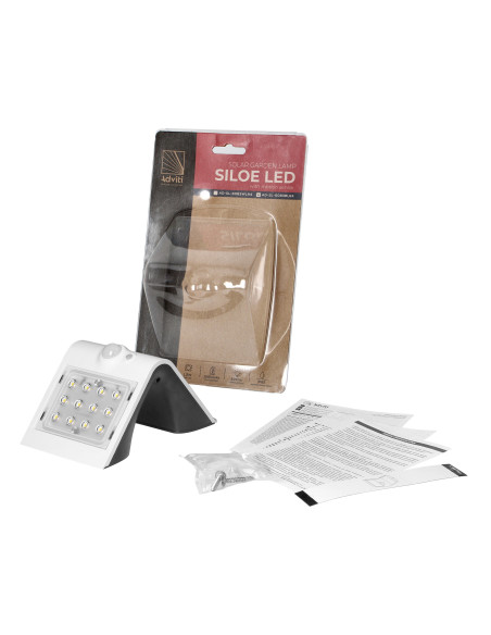  SILOE LED 1,5W, lampa solarna z czujnikiem ruchu 120st, 190lm, IP65, 4000K, 1200mAh, podwójne źródło światła,...