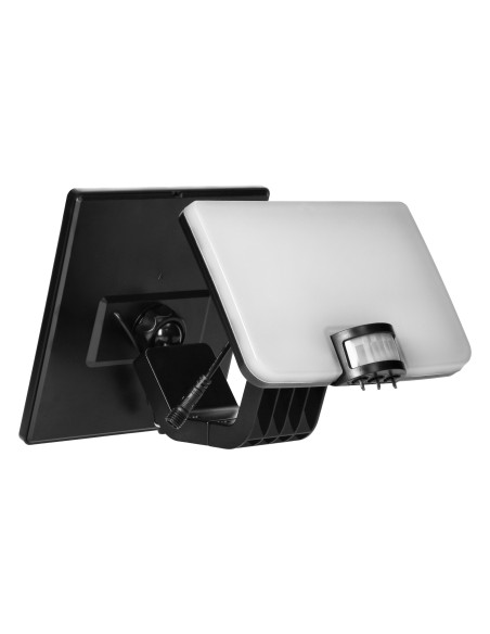 SOLIS LED 10W,  naświetlacz solarny z czujnikiem ruchu PIR, 1200lm, IP54, 4000K, 3000 mAh, czarny