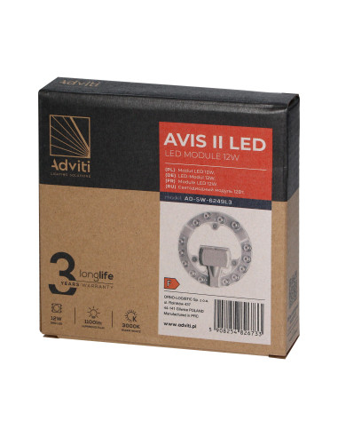 AVIS II LED  panel świetlny LED 12W, 1100lm,...