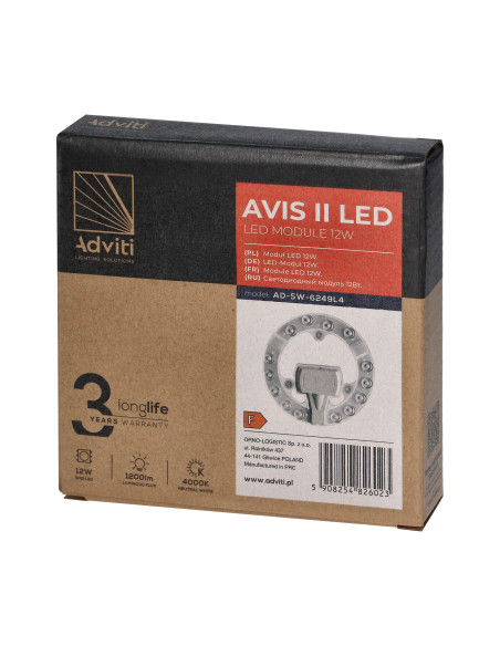 AVIS II LED panel świetlny LED 12W, 1200lm, 4000K, Ø 137