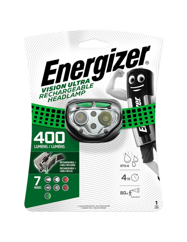 Latarka czołowa ENERGIZER VISION ULTRA HD,  400 lm, 1200mAH Li-ion