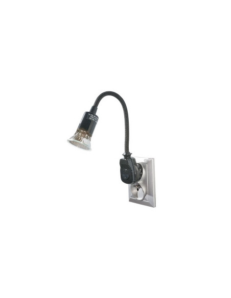 Lampka wtyczkowa z żarówką LED, czarna