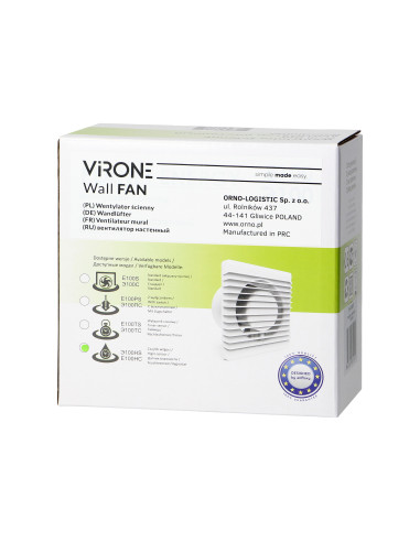 Wentylator łazienkowy 100mm, natynkowy z...