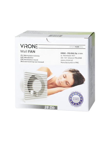 Wentylator łazienkowy 125mm - Przewód z wyłącznikiem