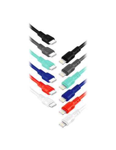 EXC Mobile kabel USB-C - Lightning WHIPPY, 2M, 3A, szybkie ładowanie, kolor mix