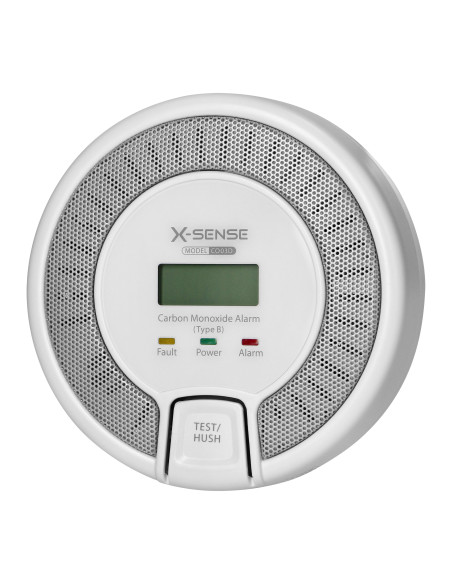 Bateryjny czujnik tlenku węgla z przyciskiem TEST, żywotność 10 lat, zgodność z normą EN 50291-1:2018
