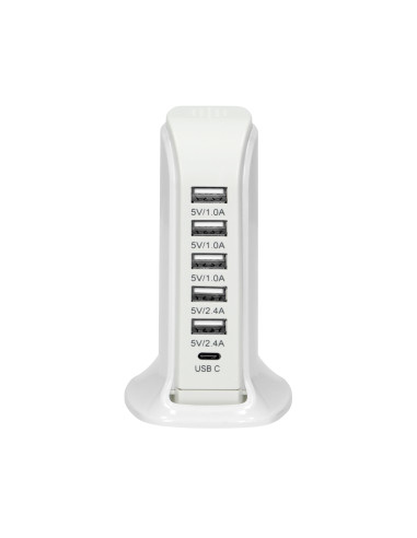 Stacja ładująca 5 x USB A, 1 x USB C, 5V DC / 6A