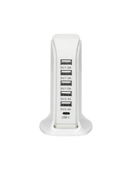 Stacja ładująca 5 x USB A, 1 x USB C, 5V DC / 6A