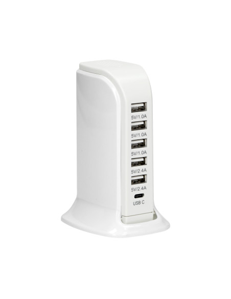 Stacja ładująca 5 x USB A, 1 x USB C, 5V DC / 6A