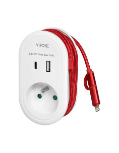 Adapter z ładowarką USB i kablem ładującym (typ C +...