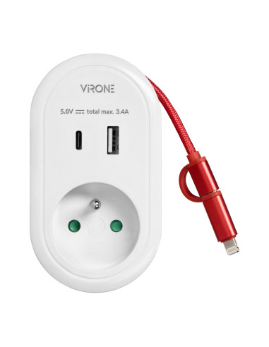 Adapter z ładowarką USB i kablem ładującym (typ...