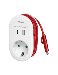 Adapter z ładowarką USB i kablem ładującym (typ C +...