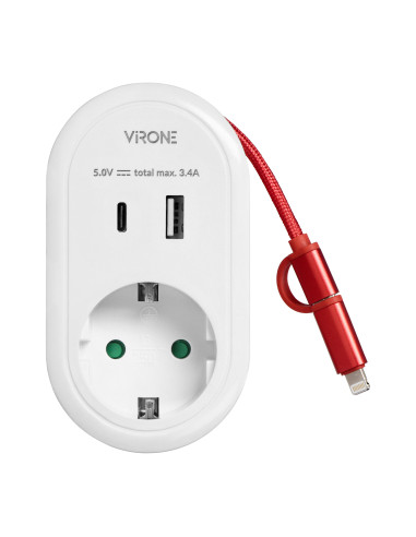 Adapter z ładowarką USB i kablem ładującym (typ...