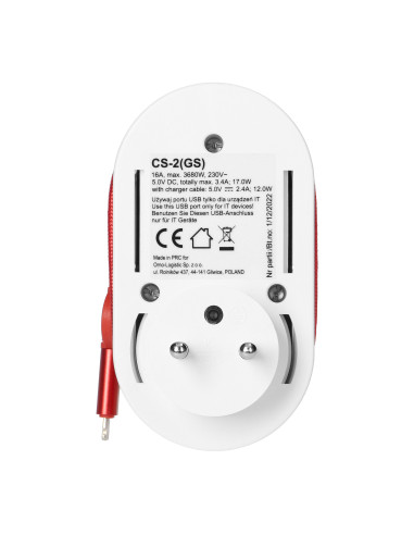 Adapter z ładowarką USB i kablem ładującym (typ...