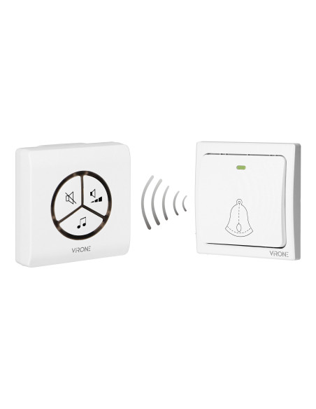 Dzwonek bezprzewodowy WAYO AC, sieciowy, bezbateryjny przycisk, learning system, 25 dźwięków, 100m