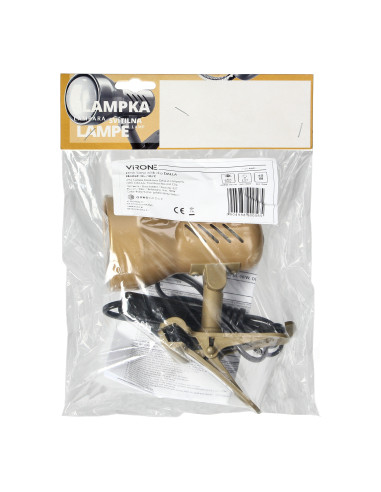 DALLA, lampa biurkowa z klipsem, 40W, E27, stal...