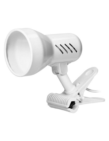 DALLA, lampa biurkowa z klipsem, 40W, E27, stal + tworzywo, biała