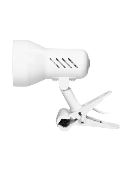 DALLA, lampa biurkowa z klipsem, 40W, E27, stal + tworzywo, biała