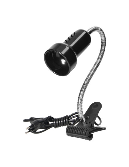 LUKE, lampa biurkowa z klipsem, flex, 40W, E14, stal + tworzywo, czarna
