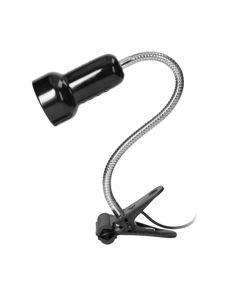 LUKE, lampa biurkowa z klipsem, flex, 40W, E14, stal + tworzywo, czarna