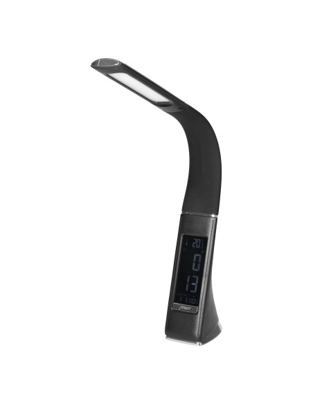 DOLOMIT LED 5W, lampka biurkowa z budzikiem, 400lm, 4000K, czarna