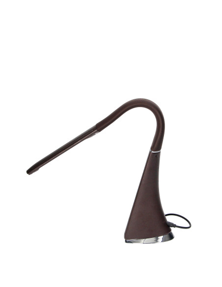 DOLOMIT LED 5W, lampka biurkowa z budzikiem, 400lm, 4000K, brązowa