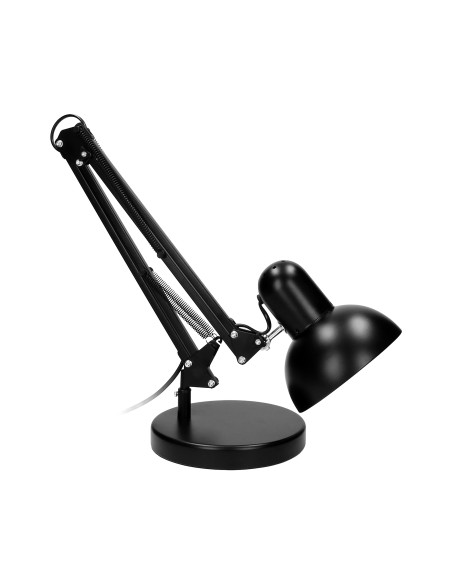 DEON, lampa biurkowa, 60W, E27, wysoka, stal, czarna