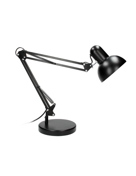 DEON, lampa biurkowa, 60W, E27, wysoka, stal, czarna