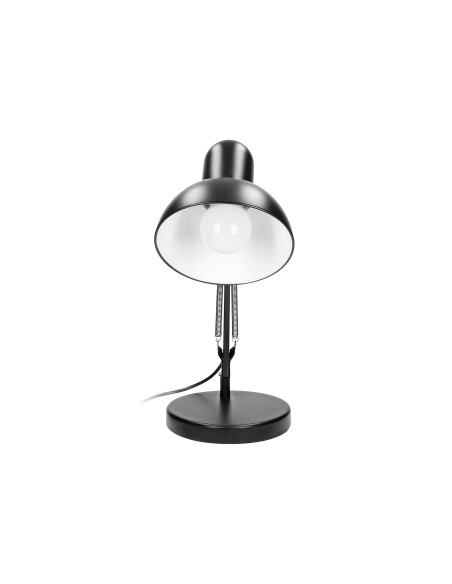 DEON, lampa biurkowa, 60W, E27, wysoka, stal, czarna
