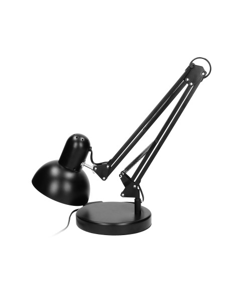 DEON, lampa biurkowa, 60W, E27, wysoka, stal, czarna