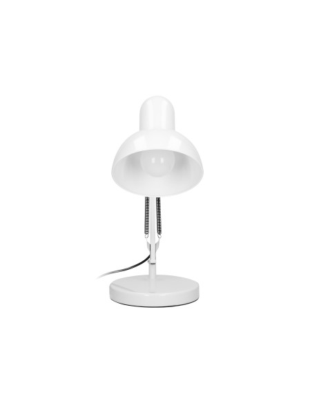 DEON, lampa biurkowa, 60W, E27, wysoka, stal, biała
