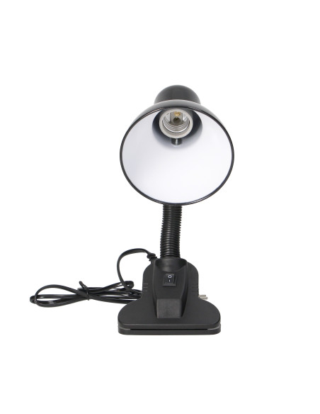LATSA, lampa biurkowa z klipsem, 40W, E27, stal + tworzywo, czarna