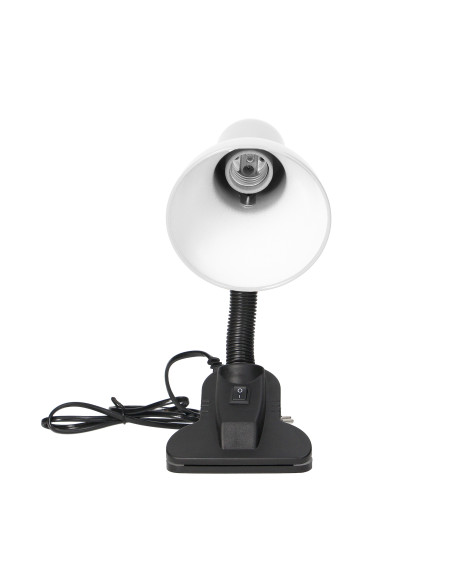 LATSA, lampa biurkowa z klipsem, 40W, E27, stal + tworzywo, biała