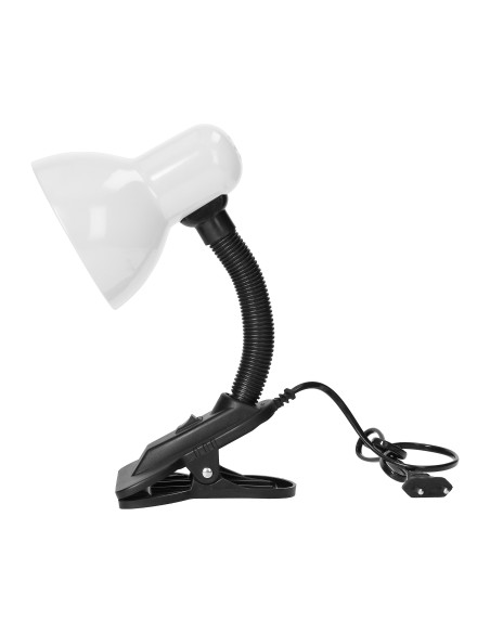 LATSA, lampa biurkowa z klipsem, 40W, E27, stal + tworzywo, biała