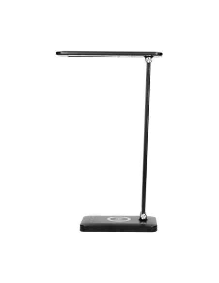  ISIYO LED 7W Lampka biurkowa z ładowarką indukcyjną i USB, 390lm, 3000-4000-6000K, zmiana temperatury barwowej i...
