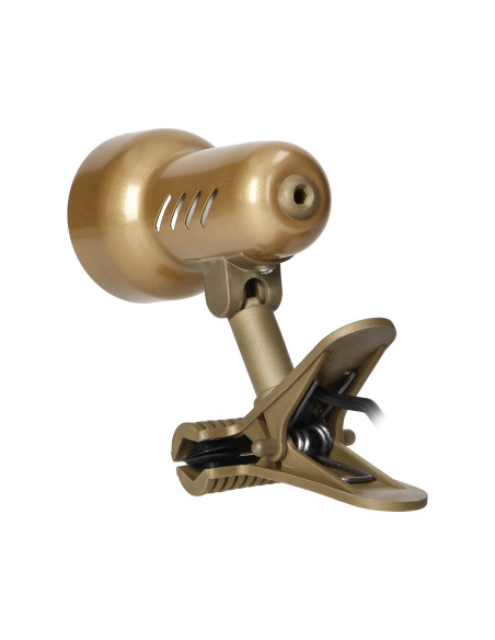 KELLY, lampa biurkowa z klipsem, 40W, E14, stal + tworzywo, złota