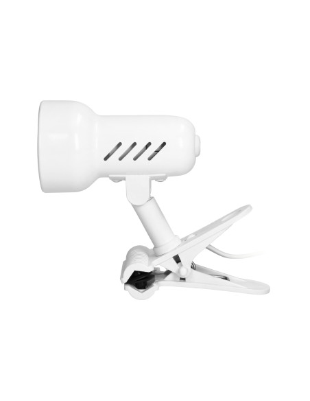 KELLY, lampa biurkowa z klipsem, 40W, E14, stal + tworzywo, biała